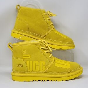 UGG NEUMEL II Scatter 1134960K Youth Size 4 Graphic Chukka Boots Yellow New